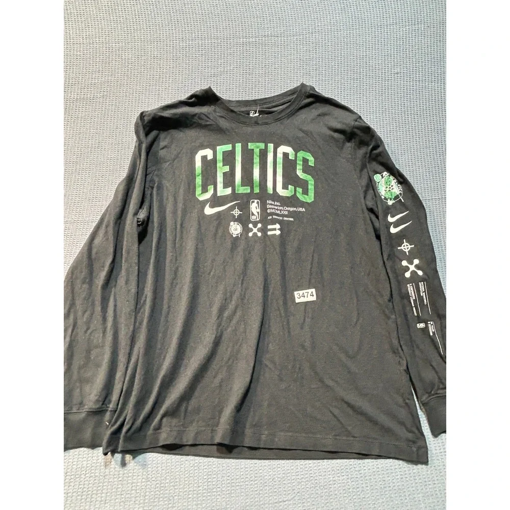 Nike Boston Celtics Long Sleeve Shirt Mens Sz XXL Black